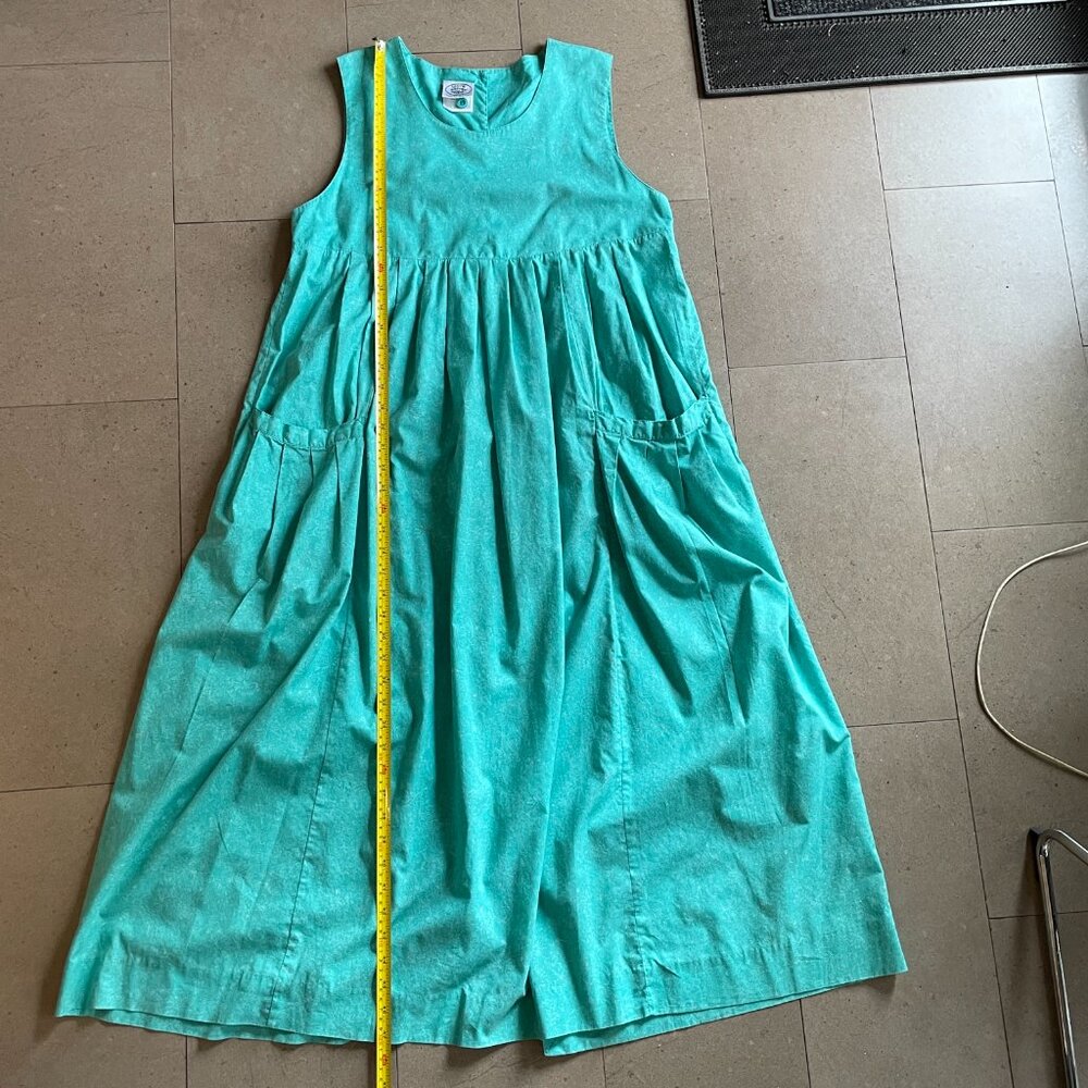 Rare Vintage 80s Laura Ashley Pinafore Empire Waist Cotton Dress-Sz.10 - Picture 10 of 13